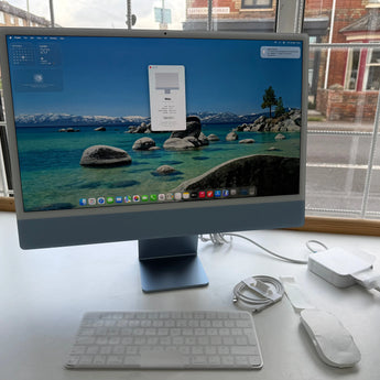 iMac 24-inch M1 ~ (4-Port, 2021, Apple M1 8-Core 8-Core GPU, Blue) ~ Excellent Apple