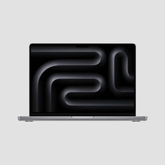 Refurbished MacBook Pro 14-inch M3 in Space Grey, front view