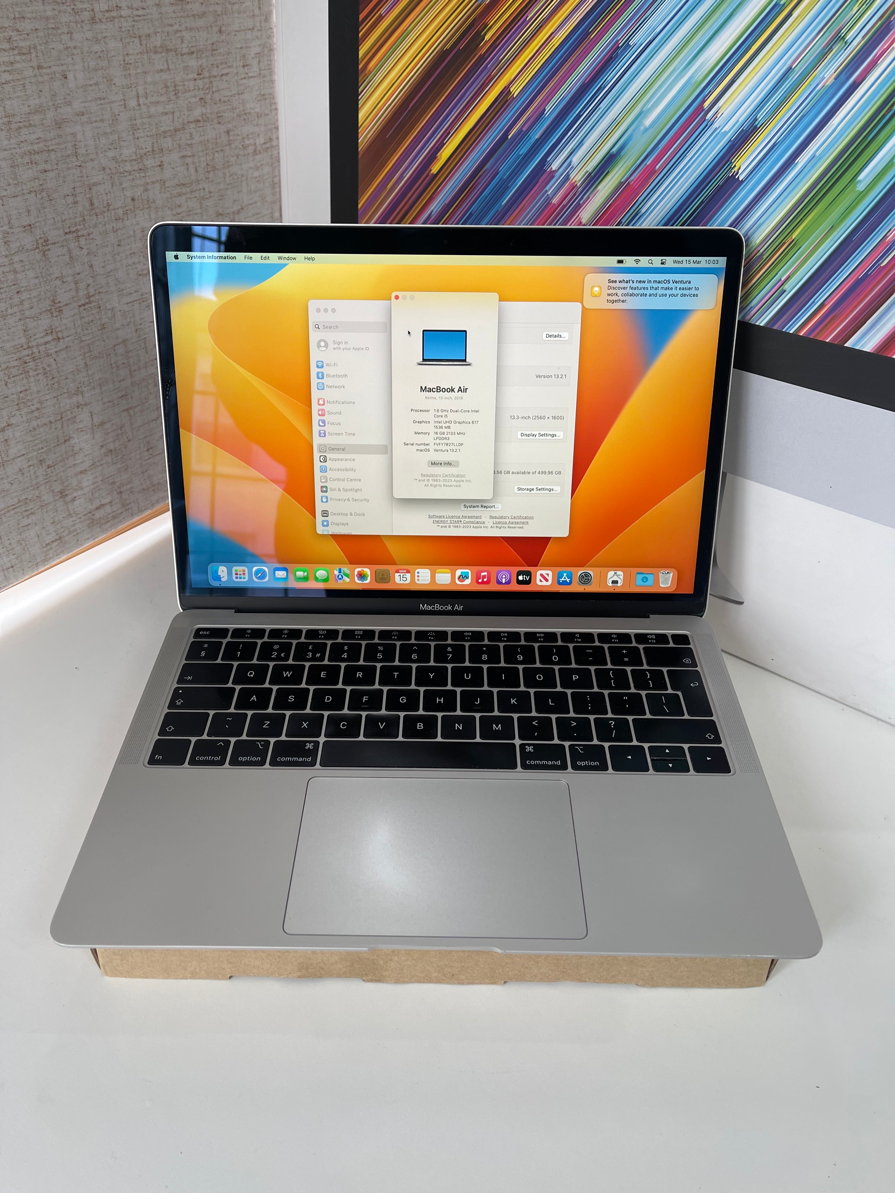 13-inch Macbook Air Retina ~ (2019, Core i5 1.6GHz up to 3.6GHz, 16GB,  512GB SSD)